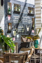 drinks menu