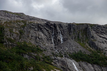 waterfall on the top of the mountes