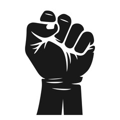 Rising hand fist vector illustrtion. Protest, rebel, independence, power or freedom symbol.