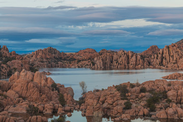 Fototapeta na wymiar Scenic Watson Lake Sunset Prescott Arizona