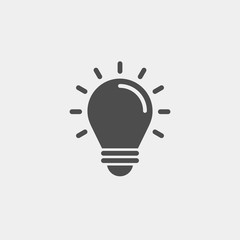 Bulb flat vector icon. Idea flat vector icon