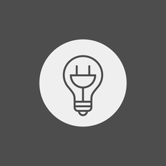 Bulb flat vector icon. Idea flat vector icon