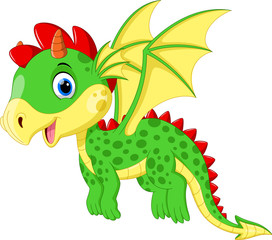 Cute dragon flying