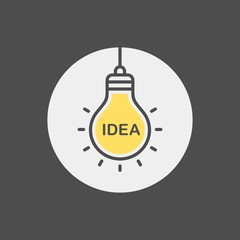 Idea flat vector icon. Lightbulb flat vector icon