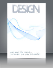 Abstract wavy lines background with grey & white colors, ideal for business, brochure cover designs.