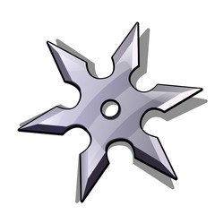 Obraz premium Blade star ninja shuriken isolated on white background. Vector illustration.