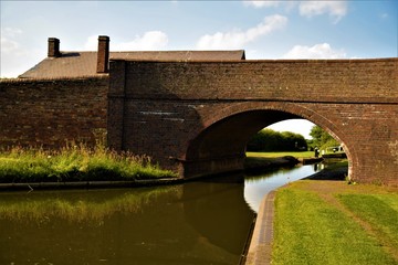 Birmingham and Fazeley Canal crossing England countryside