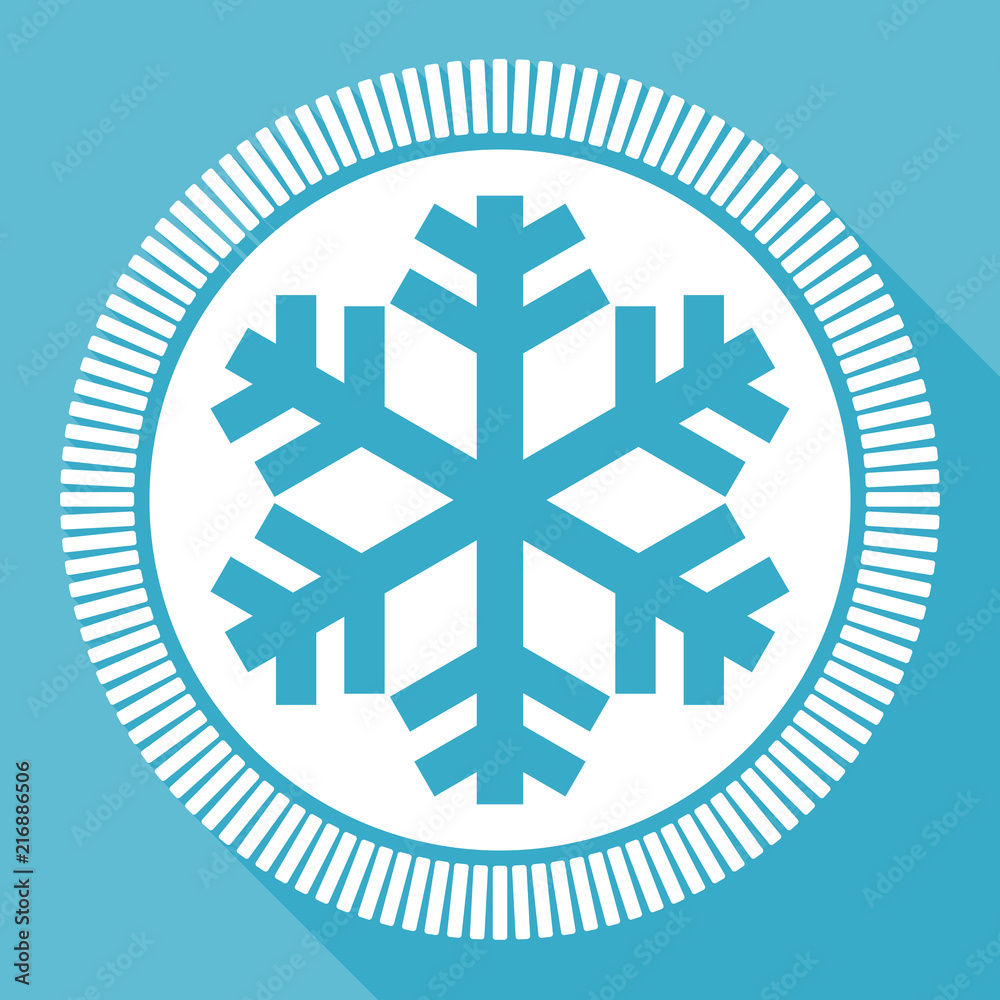 Poster Snow editable flat vector icon, ice square web button, winter blue computer and smartphone application sign in eps 10