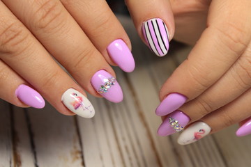 manicure with long nails