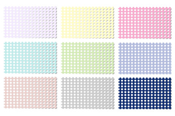 Set of multi-colored perforated sheets of paper. Isolated on white background. Vector illustration.