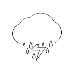 Isolated thunderstorm weather icon