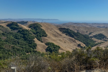 rugged hills near Eric Seastran Memorial highway (CA-46) facing Pacific ocean San Luis Obispo county, California, USA