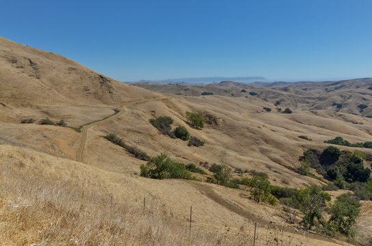 rugged hills near Eric Seastran Memorial highway (CA-46) facing Pacific ocean San Luis Obispo county, California, USA