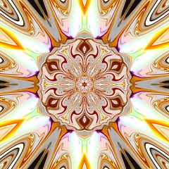 Fractal surreal art. Psychedelic fantasy artwork. Graphic painting design pattern. Template for printed production decor. Geometric fantastic wallpaper. Digital drawing. 