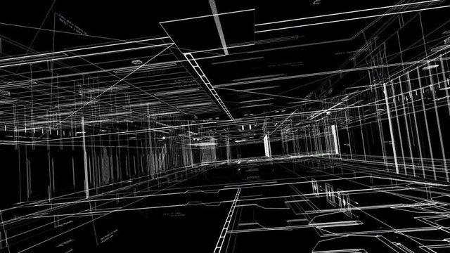  Architecture plan 3d wire video - Black