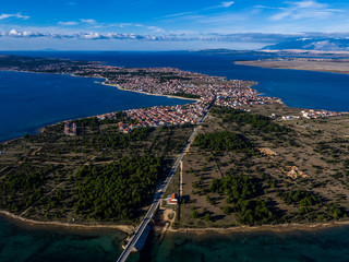 Aerial view of island Vir in Zadar county, Adriatic sea, Mediterranenan, Croatia