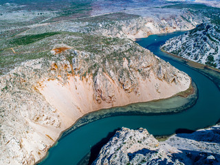 River zrmanja in Zadar county, the river flows to Adriatic sea, Zrmanja canyon