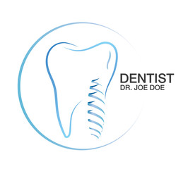 Dental Dentist Teeth Implant Vector Logo 