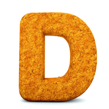 Letter D, font soil drought cracked, dry mud alphabet, path save.