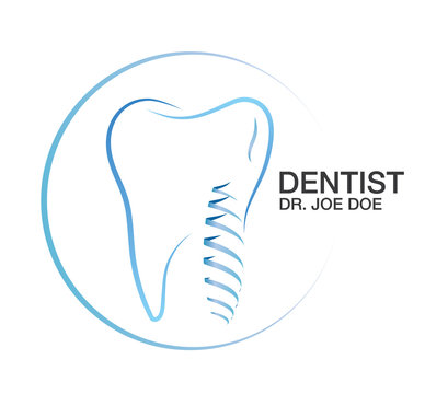 Dental Dentist Teeth Implant Vector Logo 