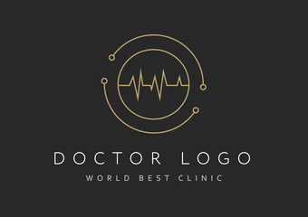Cardiology icon isolated on black background. Cardiology vector logo. Flat design style. Modern vector pictogram for web graphics - stock vector