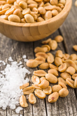 Salted roasted peanuts.