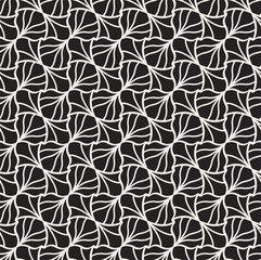 Fototapeta premium Vector Floral Art Nouveau Seamless Pattern. Geometric decorative leaves texture. Retro stylish background. 
