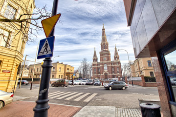 Kościół pw. Najświętszego Imienia Jezusa - centrum miast - Łódź - Polska - obrazy, fototapety, plakaty