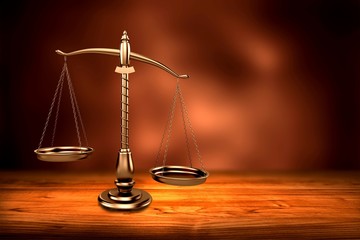 Law scales on table