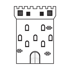 Isolated medieval tower icon