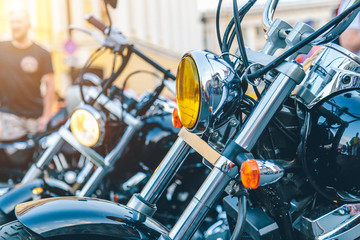 motorcycle on the street close up