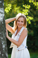 Portrait of happy smiling beautiful young woman