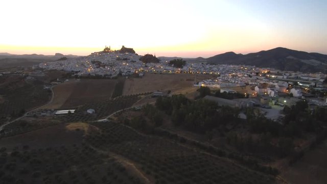 Drone en Olvera. Pueblo de Cadiz, Andalucia Espa&ntilde;a 