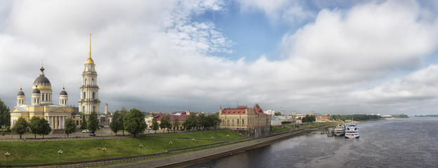 Cathedral in the name of the Transfiguration of the Lord. Panoramic view.Rybinsk, Russia