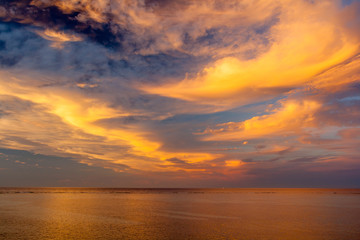 Fototapeta na wymiar The Amazing Sunset at the Red Sea in Calimera Habiba Beach Resort