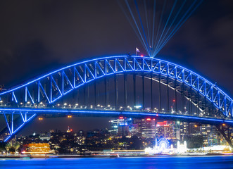 Fototapeta na wymiar Harbour Bridge by night - Sydney 