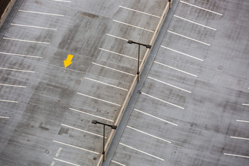 Empty parking lot from high angle view