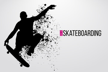 Silhouette of a skateboarder. Vector illustration © matrosovv