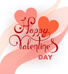 Abstract background with hearts on the day of the holy valentine. Vector illustration, lettering