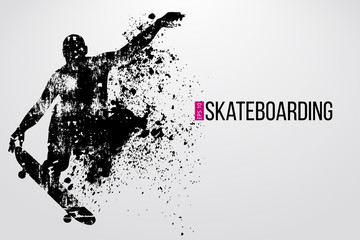 Obraz na płótnie Canvas Silhouette of a skateboarder. Vector illustration