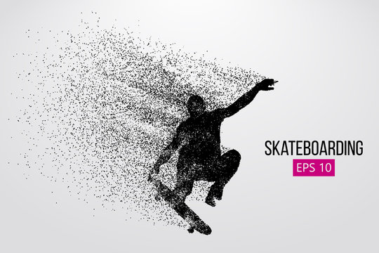 Silhouette of a skateboarder. Vector illustration