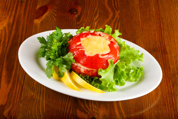 Stuffed tomato with cheese
