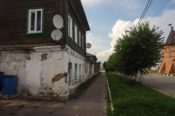 Old house in ancient Russian town Yuriev-Polsky