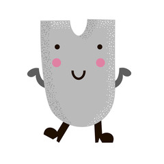 Kid font. Childish alphabet. Cute hand drawn letter for kids,children, nursery and school books. Letter U