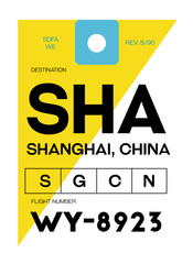 Shanghai airport luggage tag
