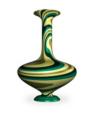 Modern vase with original pattern of wavy lines.
