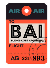 Buenos aires airport luggage tag