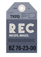 Recife airport luggage tag