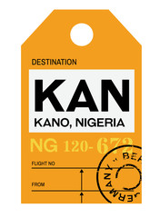 Kano airport luggage tag