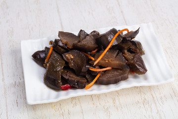 Appetizing marinated eggplant